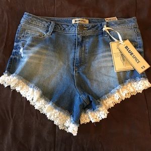 ⭐️NWT⭐️ High Waist Lace Jean Shorts (#71)